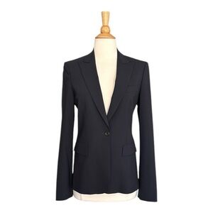 HUGO BOSS Juicy Wool Blazer Navy Blue One Button Tailored Career Wear Size 6
